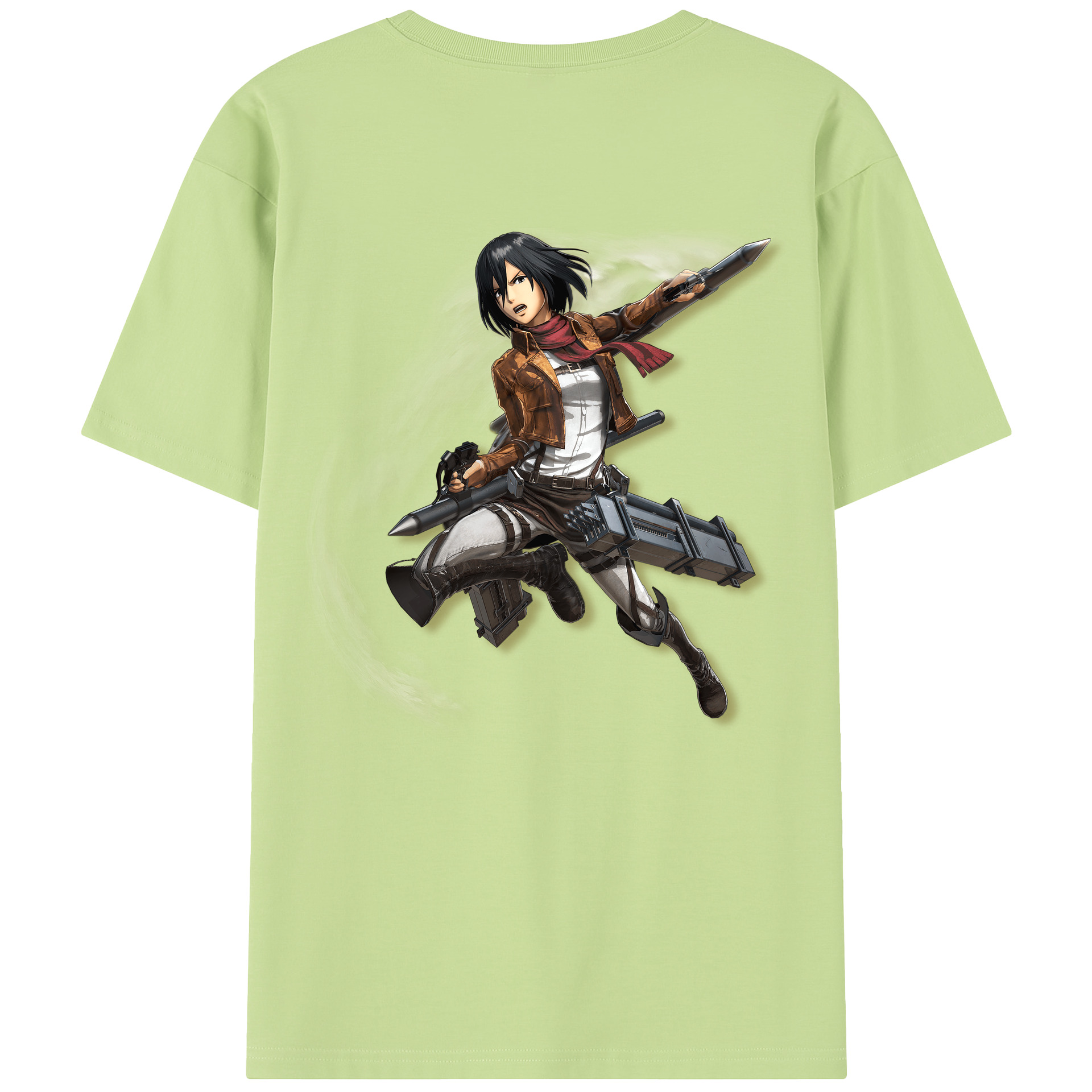 （画像用） 進撃の巨人 ミカサ·アッカーマン Attack on Titan Mikasa Ackerman 綿100％半袖Tシャツ（背面プリント）
